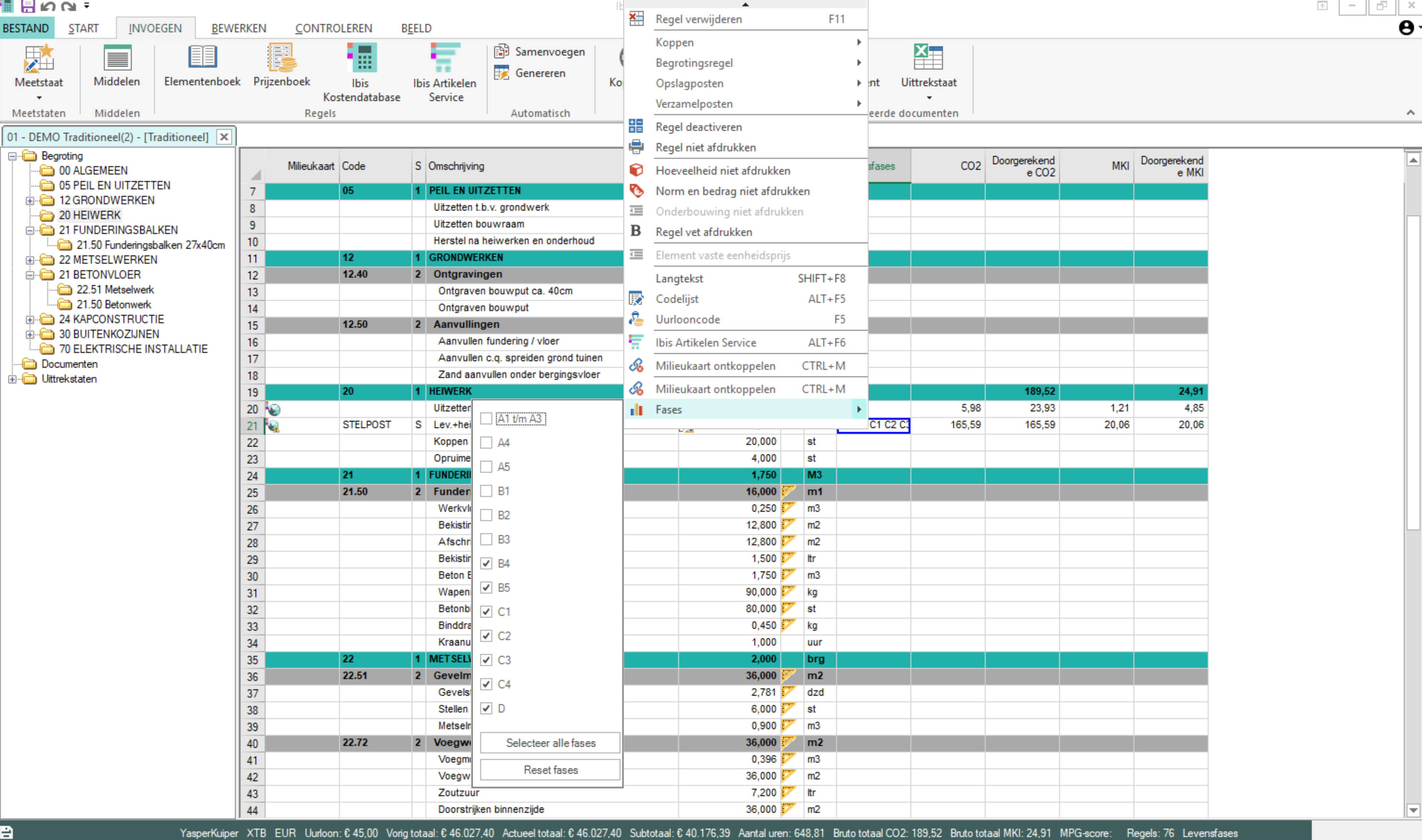 dropwdown levensfases
