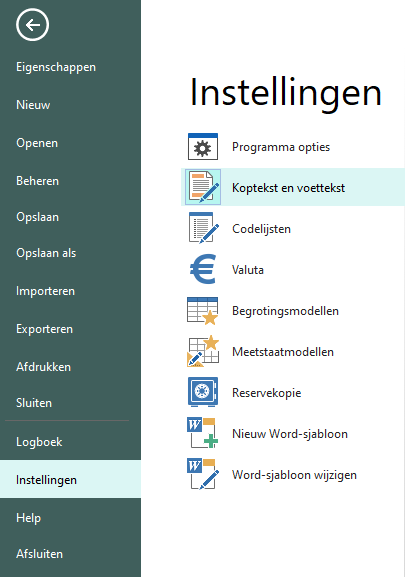 Lint Bestand + Instellingen