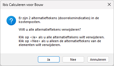 Doorreken indicatie bij kostenposten verwijderen