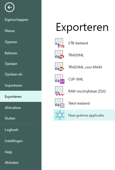 Lint Bestand + Exporteren