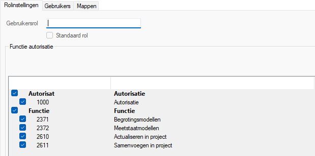 Autorisatie - rol aanmaken