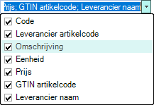 PrijsBoekOpmaakSelectieKolommen