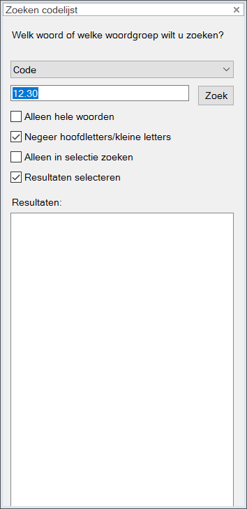 ZoekCodelijst